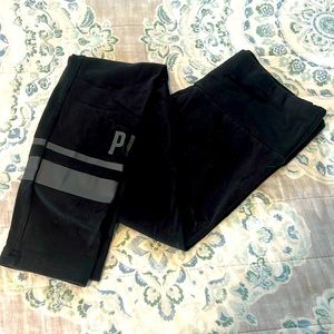 Black Puma Leggings Medium Puma on side of Calf